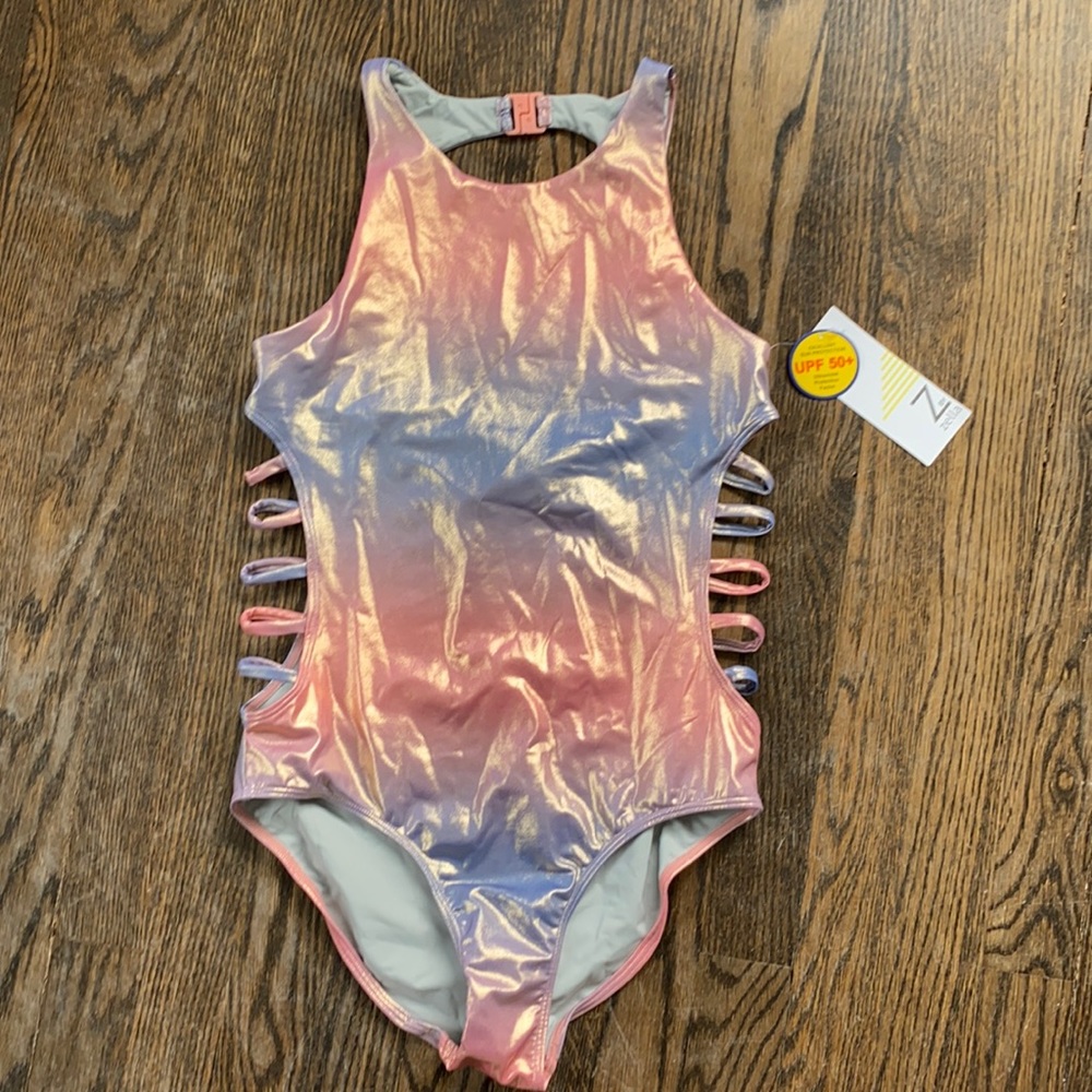 Girls’ NWT Z by Zelle 1 pc Metallic Bathing Suit